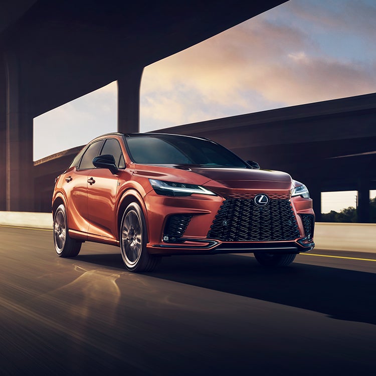 Exterior of the Lexus RX F SPORT shown in Copper Crest.