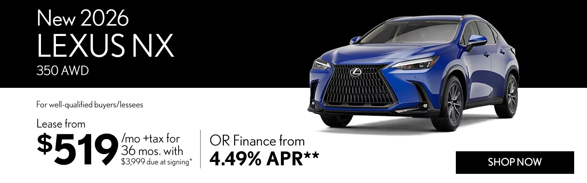 New 2026 Lexus NX 350 AWD