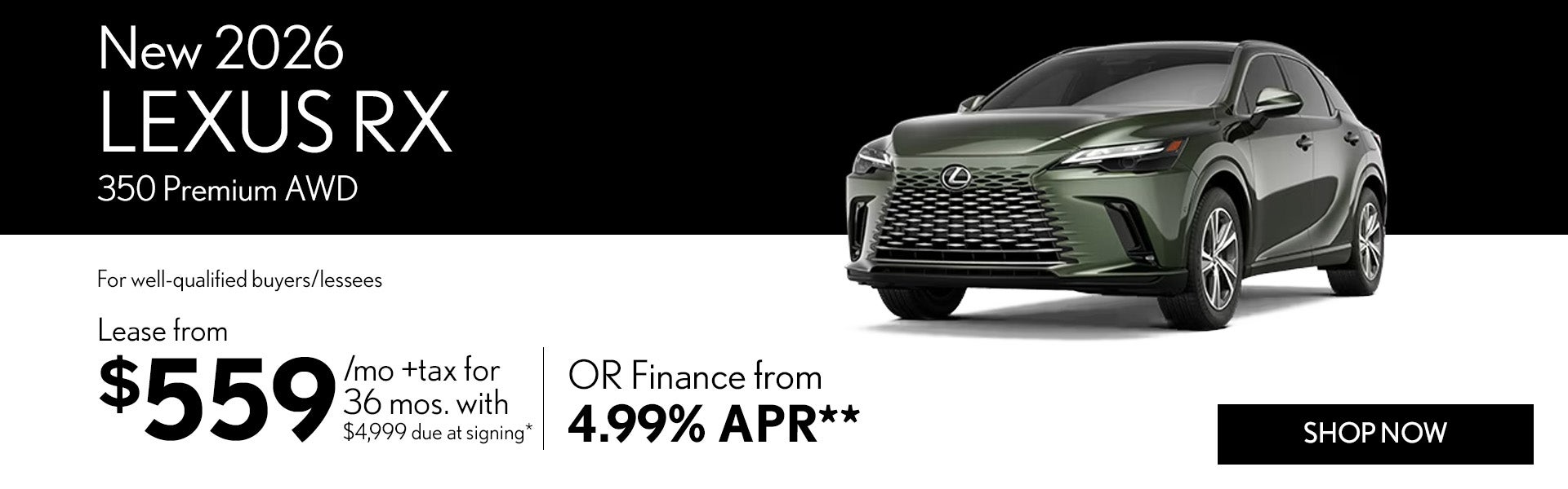 New 2026 Lexus RX 350 PREMIUM AWD
